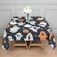 thumbnail image 3 of Dark Halloween Ghosts Pumpkins and Stars Square Tablecloth,Waterproof Square Table Cover,Wipeable Spillproof Washable Table Cover for Home Kitchen Party Decor 60"x60"(152x152cm), 3 of 6