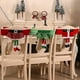 thumbnail image 5 of Decoraciones navideñas, patas de elfo de Papá Noel, cubierta trasera para silla de comedor, decoración festiva de cocina, niña, 1 unidad, color rojo, 5 of 5