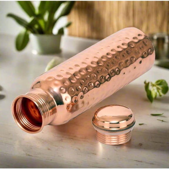 TAS INDIA Leak-Proof 1 L Bronze Hammered Copper Water Bottles