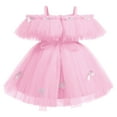 thumbnail image 2 of IBTOM CASTLE Toddler Baby Girls Birthday Party Dress Butterfly Embroidery Princess Tulle Tutu Wedding Pageant Evening Prom Ball Gown 3-4 Years Pink Butterfly, 2 of 4