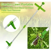 LNGOOR Weed Extractor Standing Plant Root Remover, Manual Weeders, 3 Claws Stand Up Weed Puller Garden Hand Tool Green