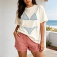 thumbnail image 2 of Womens T Shirt Wedding Bridesmaid Funny Round Neck Printed Womens formal Shirts,Beige,L, 2 of 6