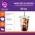 thumbnail image 5 of Berry Hip 50 Vasos de Plastico de 20 oz (591 ml) con Tapa Plana, Perfecta para Popotes,Transparentes, Desechables, Vasos Perfectos para Llevar Café, Chocolate, Bebidas Frias, Batidos, Malteadas… Best Trading VTP20-1, 5 of 5