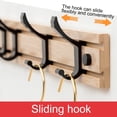 thumbnail image 5 of Coat Rack Wall Mount With Movable 5 Metal Hooks, Wooden Coat Rack Farmhouse Coat Hangers for Coat Hat Towel Purse Robes Mudroom Bathroom Entryway, 5 of 8
