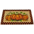 thumbnail image 3 of Northlight Checkered Fall Harvest Pumpkin Doormat 18" x 30", 3 of 5