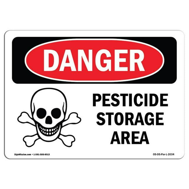 SignMission OS-DS-A-710-L-2034 Panneau de Danger OSHA 7 x 10 Po - Zone de Stockage de Pesticides