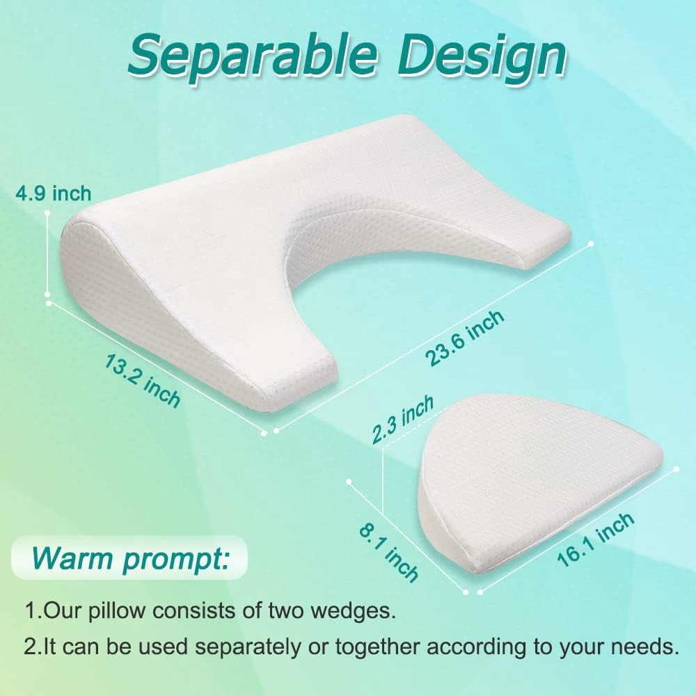 Bedsore Turning Wedge Pillow for Bed Sores Positioning Wedges Medical Pillows for Side Sleeping Pressure Ulcer Cushion Incline Foam Wedge for After Surgery Bedridden Elderly (23.6" Long)