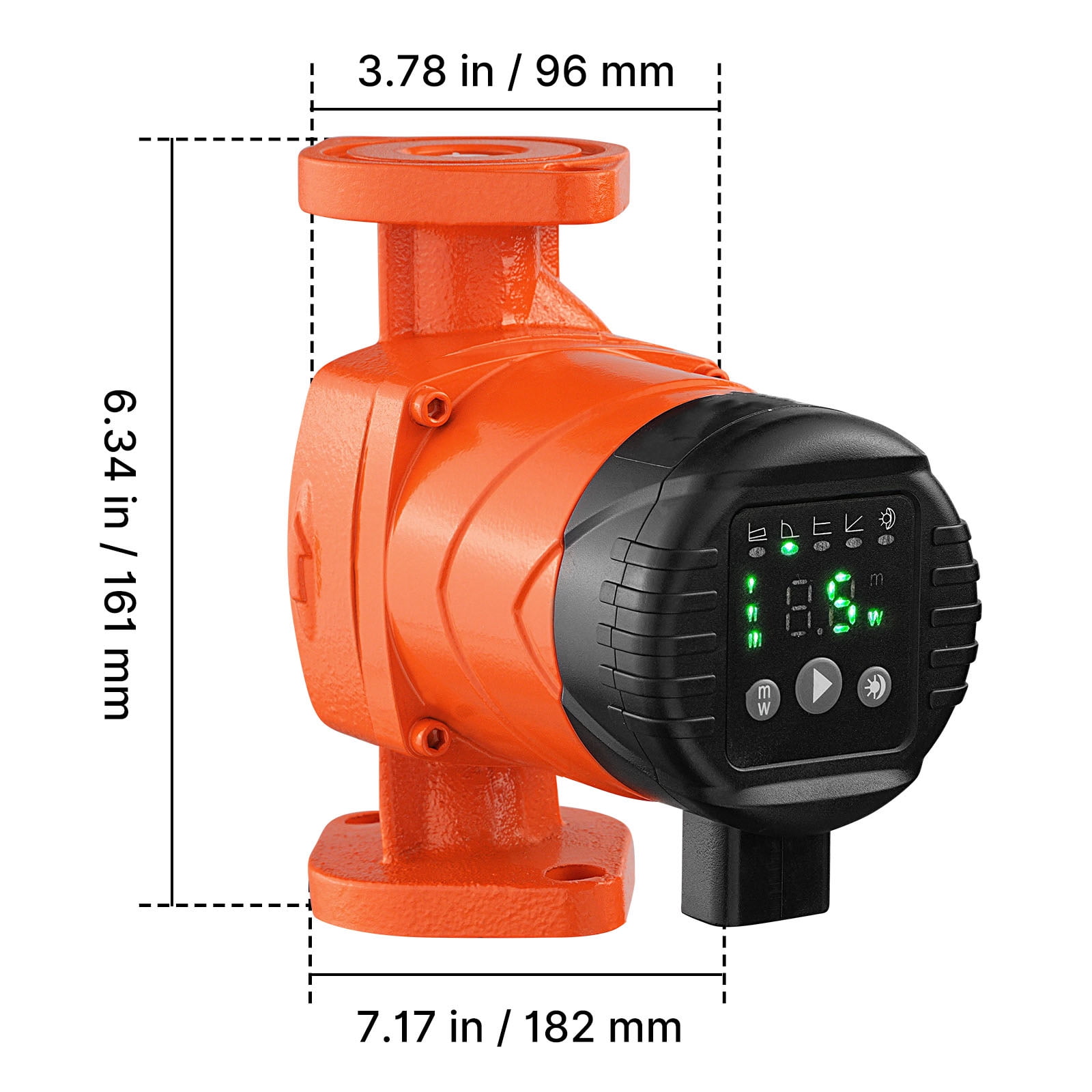 KFFKFF High-Efficiency Circulator Pump, 16 GPM,120V,20 ft Cast Iron Hot Water Recirculation Pump with 1-Inch Flange Connection, Built-In Check Valve, Quiet Performance for Residential Heating Systems
