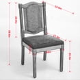 thumbnail image 5 of CQSXDA Set of 2 Classic Full Solid Wood Rattan-Back Dining Chair With Matte Linen Cushion And High-Resilience Foam For Rustic Dining Rooms, Gray, 5 of 18