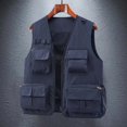 thumbnail image 2 of Gyujnb Jackets for Men,Men's Lightweight Casual Vest Outdoor Loose Fit Stretchable Pure Color Pocket Design Comfortable Breathable Jacket,Winter Coats for Men,Size:M, 2 of 9
