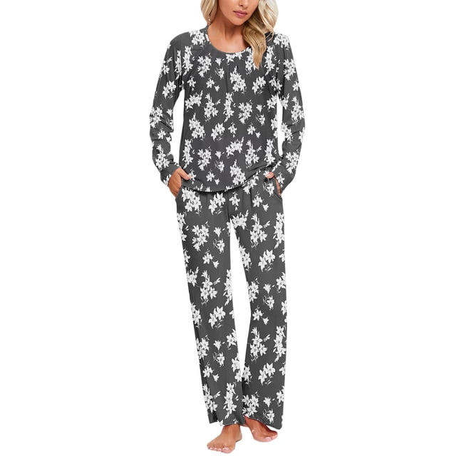 Tnhcen 2025 Ensemble de Détente Doux pour Femmes Pyjama à Manches Longues
