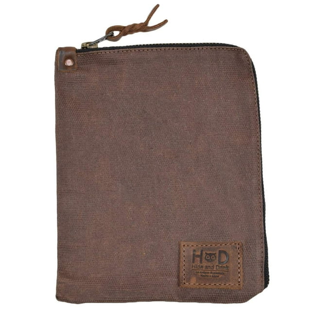 Hide & Drink Scribbler Estuche Para Cuaderno Hecho A Mano Con Lona Encerada (Miel Bourbon)