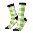 thumbnail image 1 of Fotbe White Green Plaid Calcetas Largas con Estampado para Hombre y Mujer – Calcetas de Compresión Transpirables y Elásticas, Viajar y Uso Diario Talla 5-11, 1 of 6