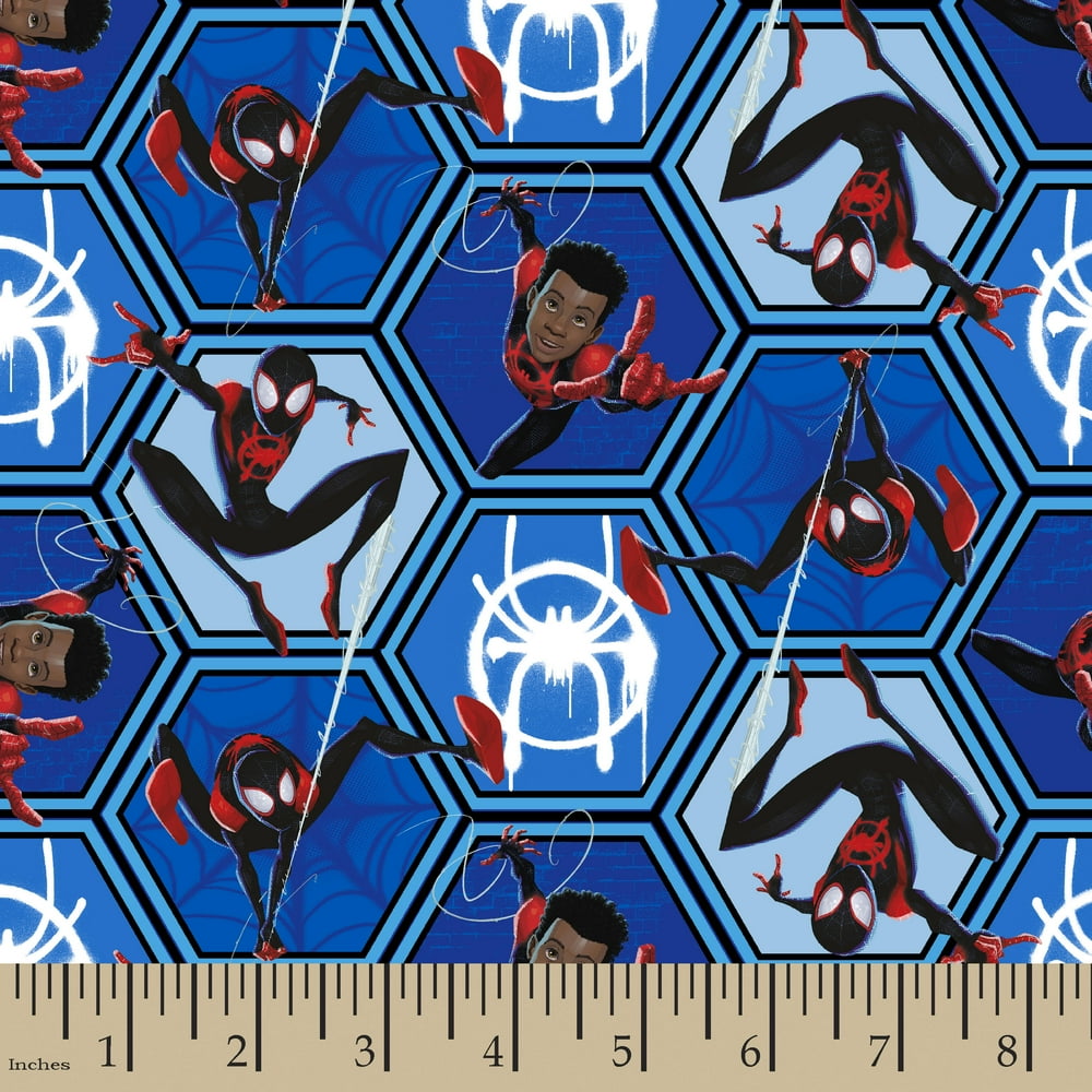 Marvel Spiderman Miles Morales Cotton Fabric By The Yard