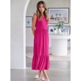 thumbnail image 4 of ANRABESS Women Summer Casual Sleeveless Crewneck Sundress Aline Flowy Tiered Maxi Long Beach Dress Vacation Outfits MediumRed, 4 of 12