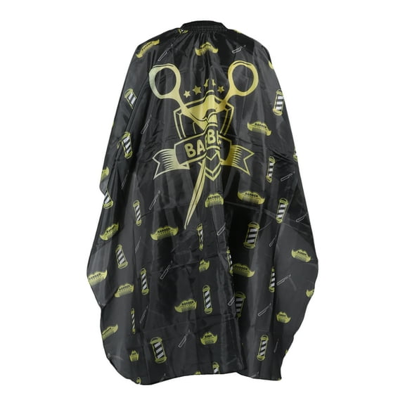 Unique Bargains 1 Pc Scissors Pattern Hairdressing Cape for Barber Shop 62.99"x55.12" Black Yellow