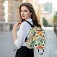 thumbnail image 6 of FORMRS Mini Backpack Purse for Women Travel Daypack Casual Shoulder Bag, Beige Clover Pattern, 6 of 7