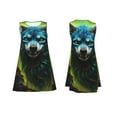 thumbnail image 7 of Fotbe Fluorescent Wolf Pattern Women’s Summer Tank Midi Dress – Sleeveless A-Line Dress, Floral T-Shirt Dress, Casual Flowing Beach Sundress, 7 of 7