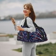thumbnail image 6 of Defioc Red White Blue Fireworks 1 Print Hand Travel Bag - Foldable Travel Duffel Bags for Men Women -Sport Gym Bag - Overnight Travel Duffel Bag - Adjustable Shoulder Strap, 6 of 6