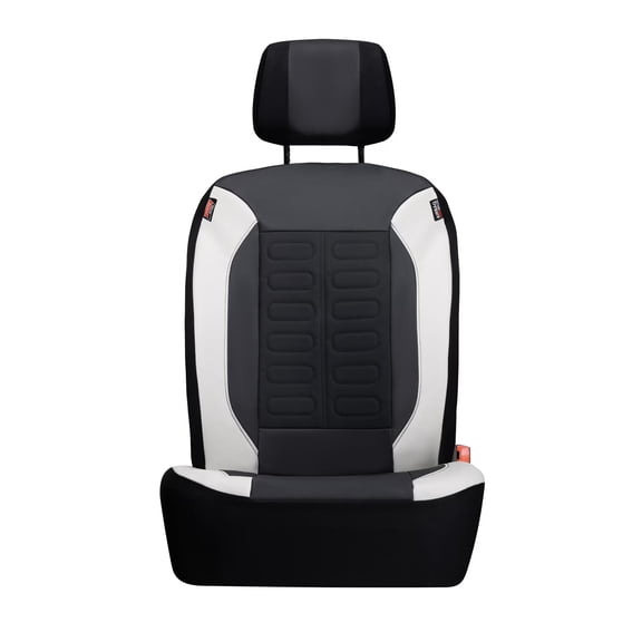 Genuine Dickies 2-Piece Black/Gray Vegan Leather Front Seat Covers for Lincoln Trucks