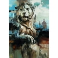 thumbnail image 2 of Bond 14x18 White Modern Wood Framed Museum Art Print Titled - The Lion, 2 of 4