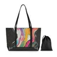 thumbnail image 7 of FORMRS Canvas Laptop Tote Bag for Women with 15.6" Computer Compartments Shoulder Handbag, Colorful Black, 7 of 7