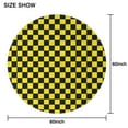 thumbnail image 6 of Yellow and Black Checkered Pattern Round Tablecloth 60"x60",Wrinkle Wipeable Table Cloth for Kitchen Dining Room Picnic Patio Party, 6 of 6