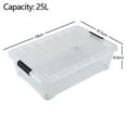 thumbnail image 5 of Julyeen 25 L Plastic Sturdy Rolling Under Bed Storage Container Bins, Clear Underbed Storage with Latching Lid and Wheels, 4 Packs, 5 of 11