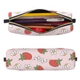 thumbnail image 2 of Disketp Strawberry Floral Estuche de Lápices de Cuero con Cierre, Estuche Compacto para Papelería, Bolígrafos y Accesorios Pequeños, 2 of 7