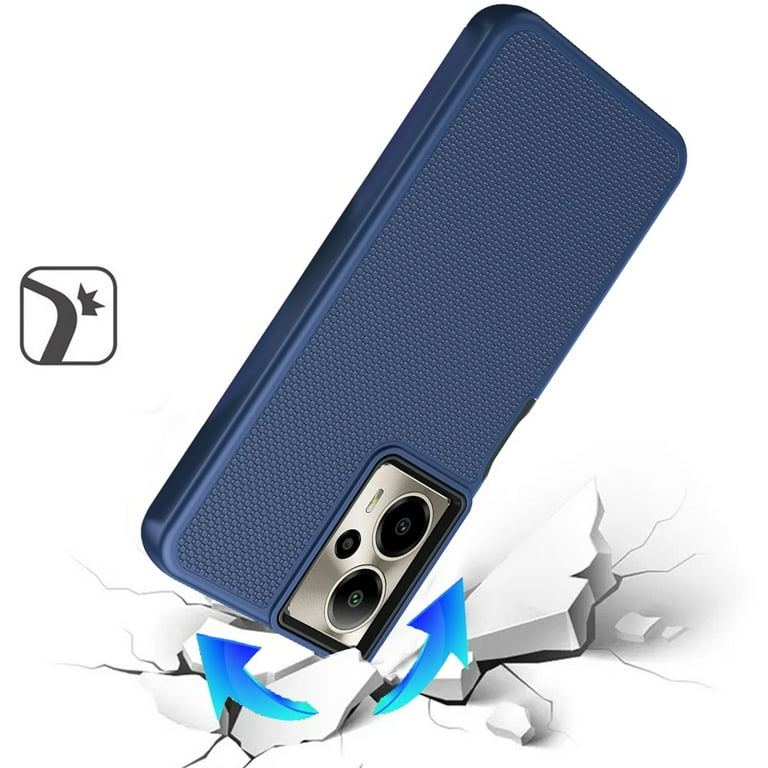 For TCL 50 LE Dual Layer Heavy-Duty Hybrid Rugged Case Rugged Texturized  TPU & PC Shockproof Silicone Military Grade Cover, XPM Phone Case [Blue] -  Walmart.com