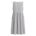 thumbnail image 6 of Iyufng Dresses for Women Summer Linen Solid Casual Round Neck Sleeveless Dress with Pocket, 6 of 9