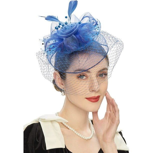 IGUOHAO Kentucky Derby Fascinators for Women High Tea Party Headbands Wedding Cocktail Flower