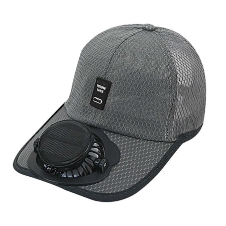 Men Women Solar Fan Hat Cooling Baseball Hats Fishing Camping Hats w/Solar Fans USB Charging Fan Mesh Hat for Summer Outdoor