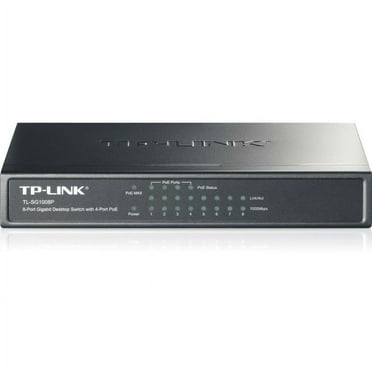 TP-LINK TL-SG1008P 8-Port Gigabit Desktop POE Switch with 4 PoE Ports - 8 Ports - 4 x POE - 4 x RJ-45 - 10/100/1000Base-