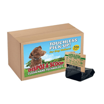 HealthPro Dispoz-A-Scoop – No Touch, No Mess, No Odor, Sanitary Dog Poop Scoopers – 500 Pack