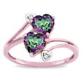 thumbnail image 3 of Star K � 6mm Rainbow Mystic Topaz Two Double Hearts Bypass Promise Ring, 3 of 9