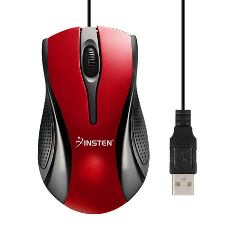 Insten USB Optical Scroll Wheel USB 2.0 Mouse, Red /