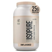 Isopure Zero Carb Unflavored 25g Protein, 100% Whey Protein Isolate, Keto Friendly Protein Powder, No Added Colors/Flavors/Sweeteners, GMO Free, 3 Pound (Packaging May Vary)