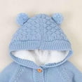 thumbnail image 5 of Fesfesfes Newborn Baby Girls Boys Winter Warm Coat Knit Outwear Hooded Jumpsuit, 5 of 5
