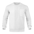 thumbnail image 3 of Oplxuo Men's Corduroy Sweatshirt Casual Solid Long Sleeve Crewneck Loose Vintage Pullover Tops with Chest Pocket, 3 of 7