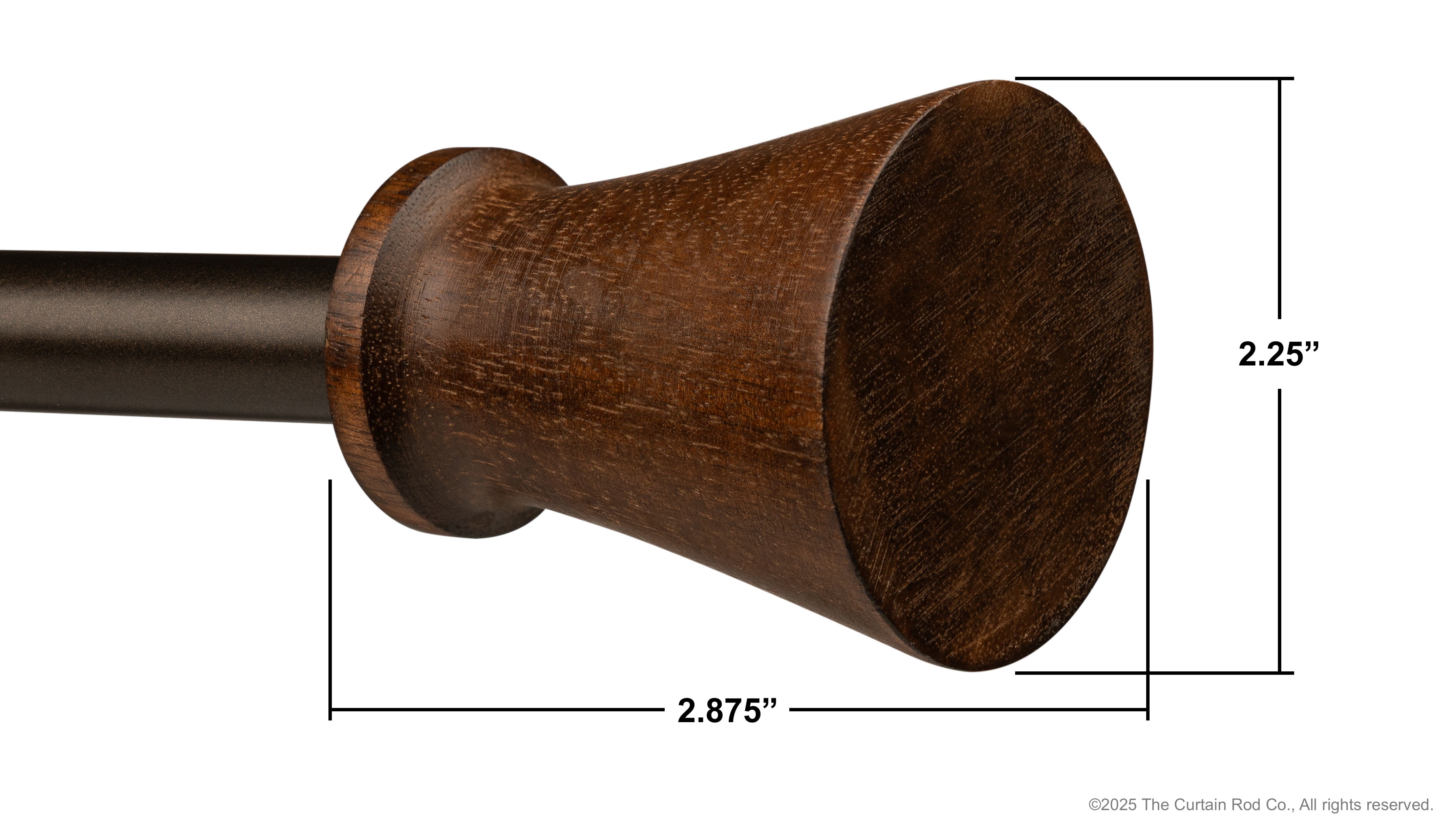 Modern Wood Bronze Fluted Style 84-144 Curtain Rod Set