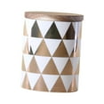 thumbnail image 5 of Fancyes Ceramic Jar Wooden Lid Tea Container with Lid Sealed Kitchen Storage Canister for Tea Farmhouse Kitchen Decor Cookie Jar Nuts Big Triangle, 5 of 8