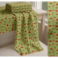 thumbnail image 6 of Soimoi Green Cotton Cambric Fabric Text & Poppy Floral Print Fabric by the Yard 42 Inch Wide, 6 of 7