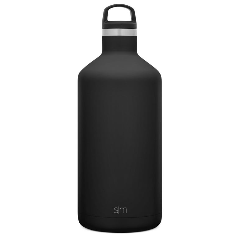 Simple Modern 64 Oz. Ascent Water Bottle - Hydro Vacuum Insulated Growler  Tumbler Flask with Handle Lid - Half Gallon Leakproof Chug Jug Double Wall  Stainless Steel Reusable -Midnight Black 
