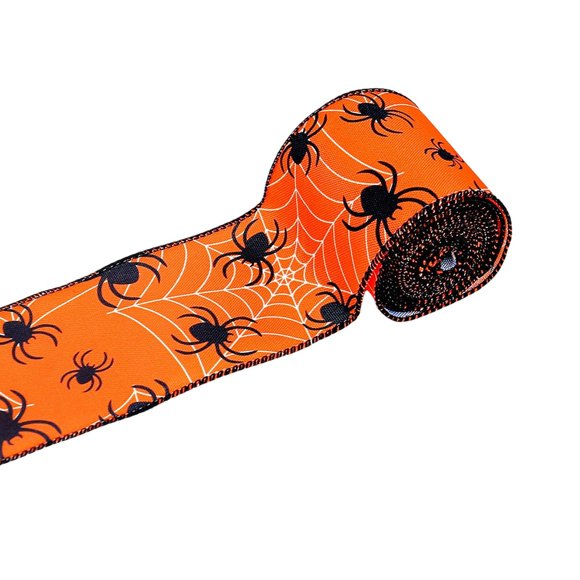 segolike Ruban d'Halloween à Bordure Filaire, Ruban Décoratif d'Emballage d'Halloween Accessoire d'Artisanat pour la Maison Cadeau Ruban d'Artisanat Ruban d'Emballage Cadeau Aranéide