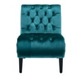 thumbnail image 5 of Tcbosik Modern Accent Chair, Upholstered Armless Chair with Button Tufted Back and Wood Legs, Single Sofa Chair, Lounge Chair for Living Room, Bedroom, Teal, 5 of 9