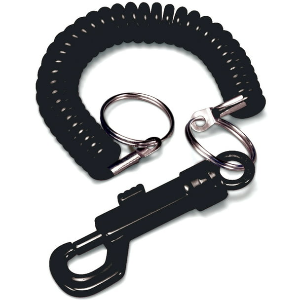 Baumgartens Coil Keychain with Clip, Black