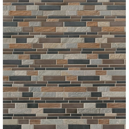 MSI Cobrello Interlocking 12 in. x 12 in. x 8mm Porcelain and Stone Mesh-Mounted Mosaic Tile (10.4 sq. ft./Case)