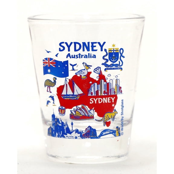Sydney Australia Landmarks and Icons Collage Shot Glass