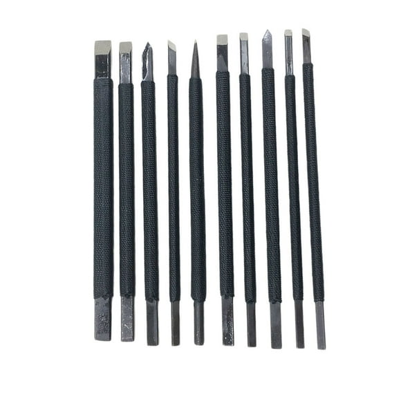 Milisten 10pcs Professional Hand Carving Kit Stone Carving Tool Tungsten Steel Engraving Lettering Device Graver